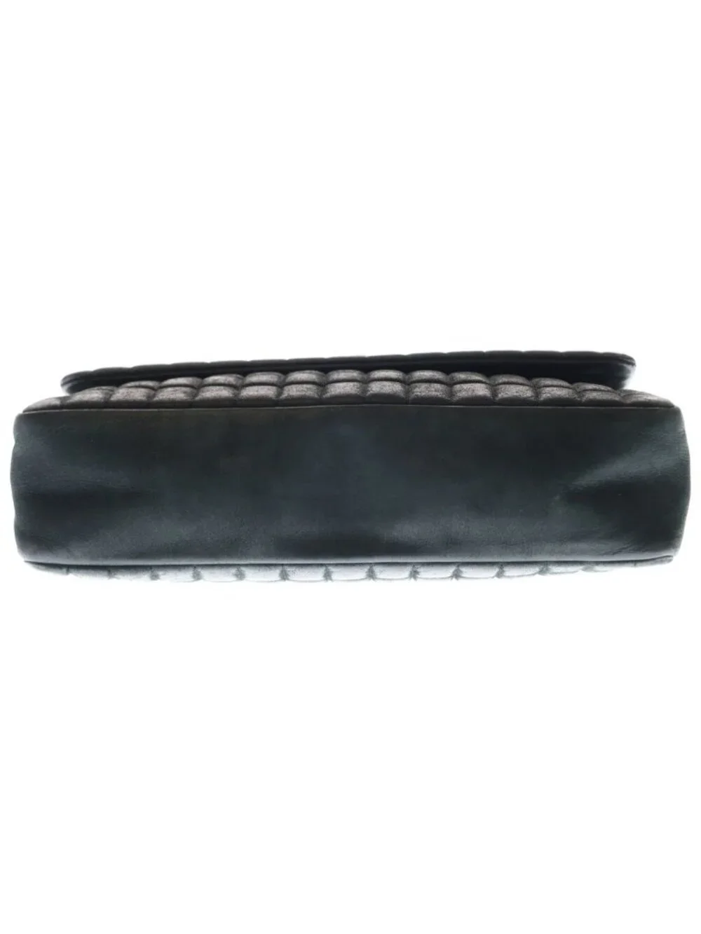 Chanel Choco Bar Chain Shoulder Bag S Flap Black Lambskin Silver